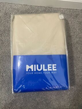 MIULEE Cream Curtains, 52Wx108 Set of 2
